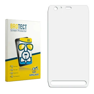 Vorderseite einer Produktverpackung mit dem Markenlogo BROTECT. Daneben ist der zugehörige Displayschutz.