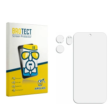 Vorderseite einer Produktverpackung mit dem Markenlogo BROTECT. Daneben ist der zugehörige Displayschutz.