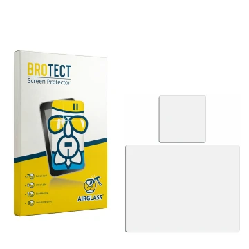 Vorderseite einer Produktverpackung mit dem Markenlogo BROTECT. Daneben ist der zugehörige Displayschutz.