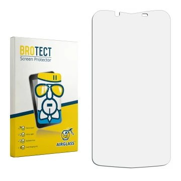 Vorderseite einer Produktverpackung mit dem Markenlogo BROTECT. Daneben ist der zugehörige Displayschutz.