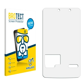 Vorderseite einer Produktverpackung mit dem Markenlogo BROTECT. Daneben ist der zugehörige Displayschutz.