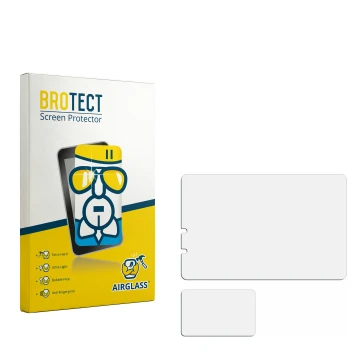 Vorderseite einer Produktverpackung mit dem Markenlogo BROTECT. Daneben ist der zugehörige Displayschutz.