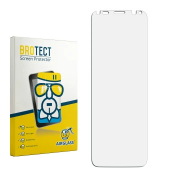 Vorderseite einer Produktverpackung mit dem Markenlogo BROTECT. Daneben ist der zugehörige Displayschutz.
