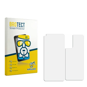 Vorderseite einer Produktverpackung mit dem Markenlogo BROTECT. Daneben ist der zugehörige Displayschutz.