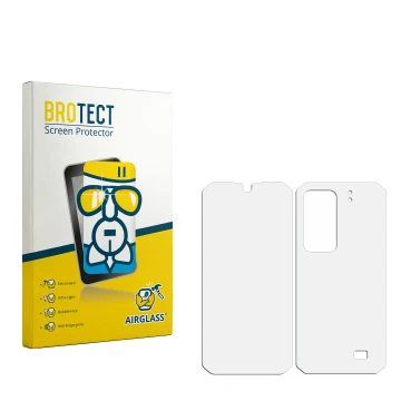 Vorderseite einer Produktverpackung mit dem Markenlogo BROTECT. Daneben ist der zugehörige Displayschutz.