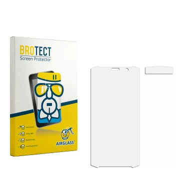 Vorderseite einer Produktverpackung mit dem Markenlogo BROTECT. Daneben ist der zugehörige Displayschutz.