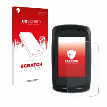 Vorderseite einer Produktverpackung mit dem Markenlogo upscreen. Daneben ist das Gerät Garmin Edge 800 mit dem zugehörigen Dis