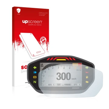 Vorderseite einer Produktverpackung mit dem Markenlogo upscreen. Daneben ist das Gerät Ducati Monster 1200 Colour-TFT-Display 