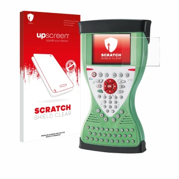 Vorderseite einer Produktverpackung mit dem Markenlogo upscreen. Daneben ist das Gerät Leica Viva Controller CS15 mit dem zuge