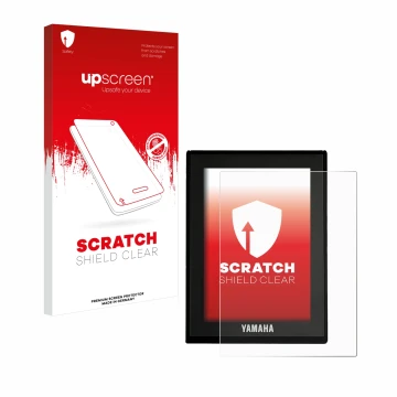 Vorderseite einer Produktverpackung mit dem Markenlogo upscreen. Daneben ist das Gerät Yamaha LCD Display (E-Bike Display) mit