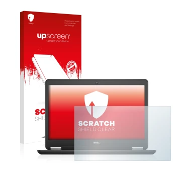 Vorderseite einer Produktverpackung mit dem Markenlogo upscreen. Daneben ist das Gerät Dell Latitude 14 E7450 Non-Touch mit de
