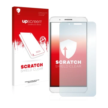 Vorderseite einer Produktverpackung mit dem Markenlogo upscreen. Daneben ist das Gerät Honor 7i mit dem zugehörigen Displaysch