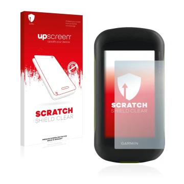 Vorderseite einer Produktverpackung mit dem Markenlogo upscreen. Daneben ist das Gerät Garmin Montana 610 mit dem zugehörigen 