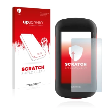 Vorderseite einer Produktverpackung mit dem Markenlogo upscreen. Daneben ist das Gerät Garmin Montana 680 mit dem zugehörigen 