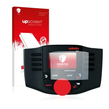 Vorderseite einer Produktverpackung mit dem Markenlogo upscreen. Daneben ist das Gerät Märklin Mobile Station 60657 2016 mit d