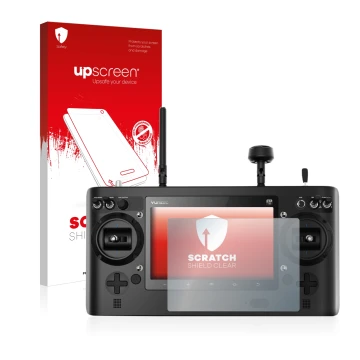 Vorderseite einer Produktverpackung mit dem Markenlogo upscreen. Daneben ist das Gerät Yuneec ST16 mit dem zugehörigen Display