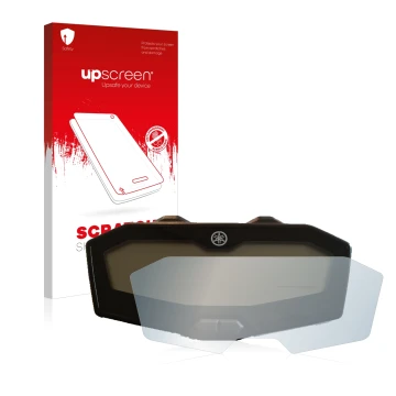 Vorderseite einer Produktverpackung mit dem Markenlogo upscreen. Daneben ist das Gerät Yamaha MT-07 2018-2020 mit dem zugehöri