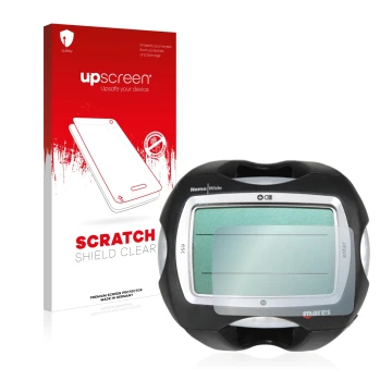 Vorderseite einer Produktverpackung mit dem Markenlogo upscreen. Daneben ist das Gerät Mares Nemo Wide 2 mit dem zugehörigen D