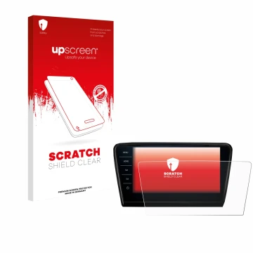 Vorderseite einer Produktverpackung mit dem Markenlogo upscreen. Daneben ist das Gerät Skoda Octavia 2017 Infotainment System 