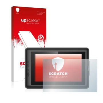 Vorderseite einer Produktverpackung mit dem Markenlogo upscreen. Daneben ist das Gerät XP-Pen Artist 13.3 mit dem zugehörigen 