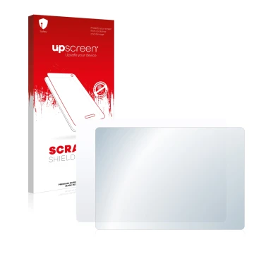 Vorderseite einer Produktverpackung mit dem Markenlogo upscreen. Daneben ist das Gerät Apple Magic 2 (Touch Trackpad) mit dem 