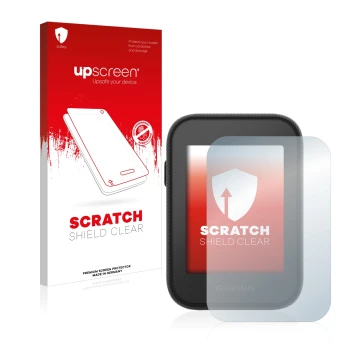 Vorderseite einer Produktverpackung mit dem Markenlogo upscreen. Daneben ist das Gerät Garmin Approach G30 mit dem zugehörigen