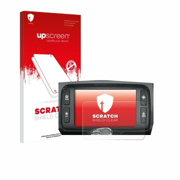 Vorderseite einer Produktverpackung mit dem Markenlogo upscreen. Daneben ist das Gerät Harley Davidson Boom Box 6.5 mit dem zu