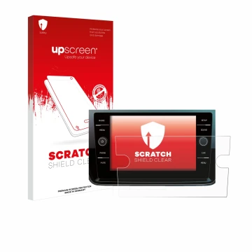 Vorderseite einer Produktverpackung mit dem Markenlogo upscreen. Daneben ist das Gerät Volkswagen Polo 2018 Composition Media 