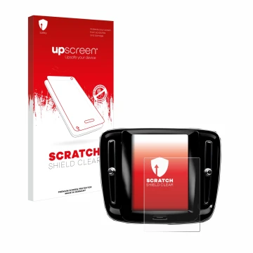 Vorderseite einer Produktverpackung mit dem Markenlogo upscreen. Daneben ist das Gerät Volvo XC40 Sensus Connect 8.7