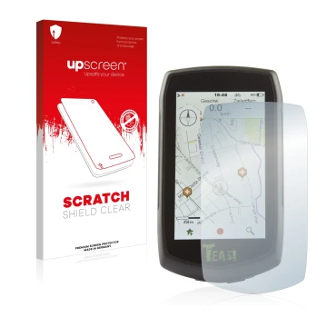 Vorderseite einer Produktverpackung mit dem Markenlogo upscreen. Daneben ist das Gerät A-Rival Teasi One4 mit dem zugehörigen 