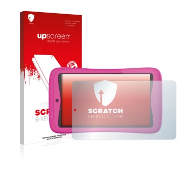 Vorderseite einer Produktverpackung mit dem Markenlogo upscreen. Daneben ist das Gerät Kurio Connect 7