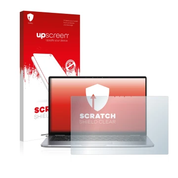 Vorderseite einer Produktverpackung mit dem Markenlogo upscreen. Daneben ist das Gerät Dell Latitude 7400 2-in-1 mit dem zugeh