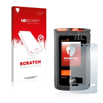 Vorderseite einer Produktverpackung mit dem Markenlogo upscreen. Daneben ist das Gerät Mammut Barryvox S mit dem zugehörigen D