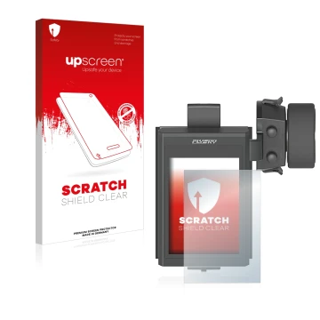 Vorderseite einer Produktverpackung mit dem Markenlogo upscreen. Daneben ist das Gerät FlySky FS-NB4 mit dem zugehörigen Displ