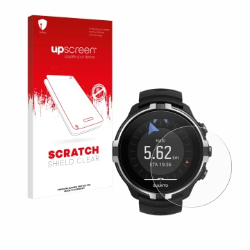 Vorderseite einer Produktverpackung mit dem Markenlogo upscreen. Daneben ist das Gerät Suunto Spartan Sport Wrist HR Baro Stea