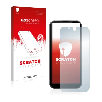 Vorderseite einer Produktverpackung mit dem Markenlogo upscreen. Daneben ist das Gerät Gigaset GX290 mit dem zugehörigen Displ