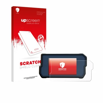 Vorderseite einer Produktverpackung mit dem Markenlogo upscreen. Daneben ist das Gerät KTM 790 Adventure 2019+ mit dem zugehör