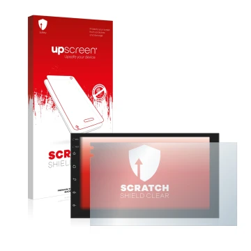 Vorderseite einer Produktverpackung mit dem Markenlogo upscreen. Daneben ist das Gerät Phonocar MediaStation 2Din mit dem zuge