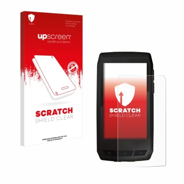 Vorderseite einer Produktverpackung mit dem Markenlogo upscreen. Daneben ist das Gerät Ciclo Navic 400 mit dem zugehörigen Dis