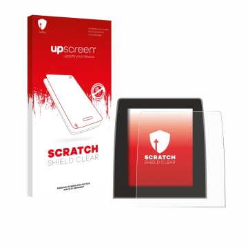 Vorderseite einer Produktverpackung mit dem Markenlogo upscreen. Daneben ist das Gerät Renault Clio 5 2020 Easy Link 9.3