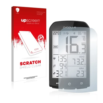 Vorderseite einer Produktverpackung mit dem Markenlogo upscreen. Daneben ist das Gerät Cycplus M1 2.9