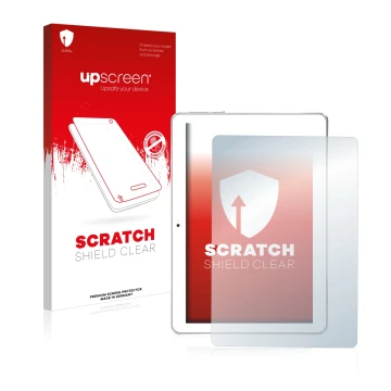 Vorderseite einer Produktverpackung mit dem Markenlogo upscreen. Daneben ist das Gerät Toscido X104 10