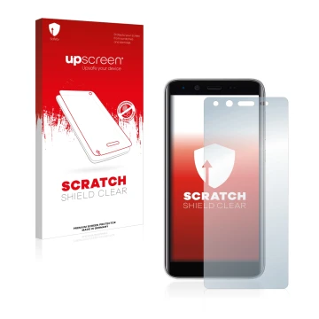 Vorderseite einer Produktverpackung mit dem Markenlogo upscreen. Daneben ist das Gerät Emporia Smart 3 mini mit dem zugehörige