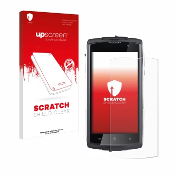 Vorderseite einer Produktverpackung mit dem Markenlogo upscreen. Daneben ist das Gerät GoClever Quantum 500 Steel mit dem zuge