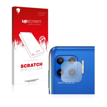 Vorderseite einer Produktverpackung mit dem Markenlogo upscreen. Daneben ist das Gerät Motorola Moto G 5G Plus (NUR Kameraschu