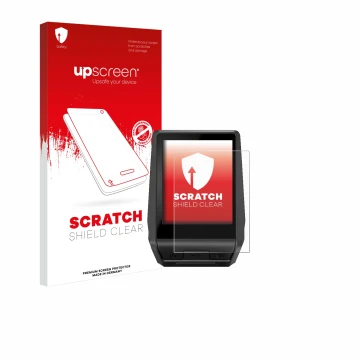 Vorderseite einer Produktverpackung mit dem Markenlogo upscreen. Daneben ist das Gerät Bosch Nyon 2020 mit dem zugehörigen Dis