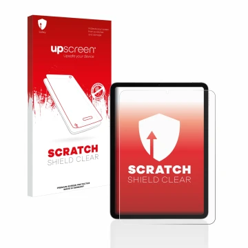 Vorderseite einer Produktverpackung mit dem Markenlogo upscreen. Daneben ist das Gerät Apple iPad Air 4 WiFi 2020 (4. Gen.) mi