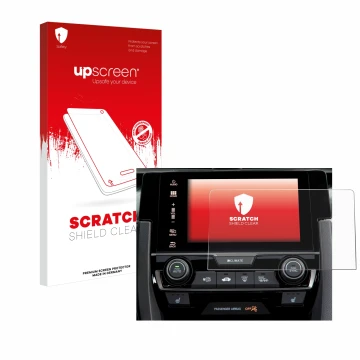 Vorderseite einer Produktverpackung mit dem Markenlogo upscreen. Daneben ist das Gerät Honda Civic 2020 Infotainment System 20