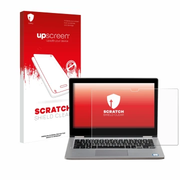Vorderseite einer Produktverpackung mit dem Markenlogo upscreen. Daneben ist das Gerät Dell Latitude 3310 2-in-1 mit dem zugeh