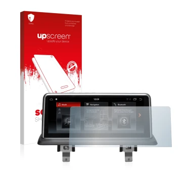 Vorderseite einer Produktverpackung mit dem Markenlogo upscreen. Daneben ist das Gerät BMW 1 E88 2004-2013 VioVox 8251 10.25